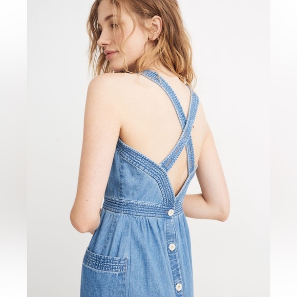 Madewell Blue Denim Midi Dress - Picture 9 of 10